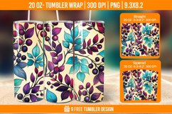 Leaf Tumbler Wrap Designs, Sublimation Wrap Product Image 1