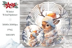 Christmas Wind Spinners, Watercolor Winter Deer Sublimation Product Image 1