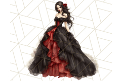 Dark Enchanted Princesses, Gothic Fairy Tale Clipart PNG Product Image 5