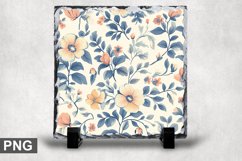 Pastel Flowers Square Sublimation Slate Design Product Image 1
