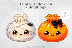 Cute Halloween Dumpling Clipart 2 PNGs Product Image 1