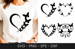 Butterfly Heart Decorative Design SVG PNG Product Image 1