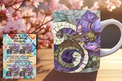 Abstract Flower Mosaic Mug Wrap Art 11oz 15oz Product Image 1