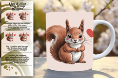 Chic 15oz Mug Wrap Png Design , Valenines Animals Product Image 1