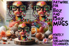 Striped Style: Melanin Queen Mug Wrap,11oz/15oz Product Image 1