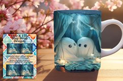 Spooky Fun Ghost Mug Wrap Design 11oz 15oz Product Image 1