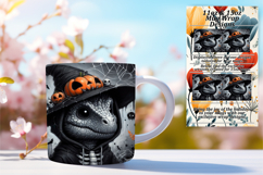RICH 11oz Mug Wrap PNG Design , Halloween Dino Product Image 1