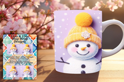 Luxurious 11oz Mug Wrap Png Design , Snowman Product Image 1