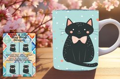Watercolor Kitten Mug Wrap Sublimation PNG Product Image 1