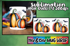 Cozy thoughts 11oz 15oz sublimation wrap, Pumpkin Watercolor Product Image 1
