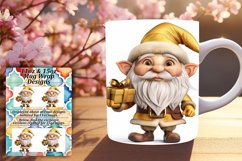 Festive Watercolor Gnome 11oz/15oz Mug Wrap Sublimation Product Image 1