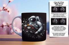 Beautiful 15oz Mug Wrap Png Design , Astronaut Product Image 1
