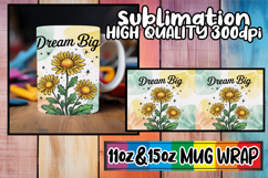 Joyful reflections 11oz 15oz sublimation wrap, Flowers Quote Product Image 1