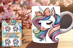 Bright 11oz Mug Wrap Png Artwork , Unicorn Product Image 1