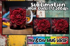 Artful 3D Floral Mug Wrap - Sublimation for 11/15oz Product Image 1