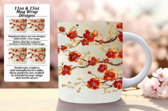Bright 15oz Mug Wrap Png Design , 3D Flower Product Image 1