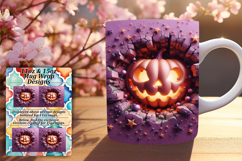 Fun 11oz Mug Wrap Png Design , 3D Pumpkin Product Image 1