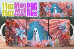 Halloween Mug Wrap - 3D Ghost 11oz 15oz Product Image 1