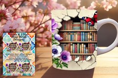 Whimsical 15oz Mug Wrap Png Artwork , Books Product Image 1