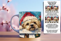 Winter Sublimation Mug Wrap Christmas Peeking Dog Art 11oz Product Image 1