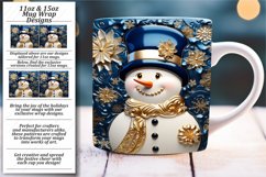 Glossy Holidays: 3D Snowman Christmas Mug Wrap Product Image 1