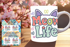 Bright 15oz Mug Wrap Png Design , Cat Quote Product Image 1