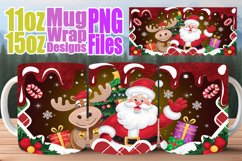 Wonderful morning sublimation 11oz 15oz mug wrap, Santa Product Image 1