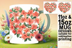 Mug Wrap with Heart of Flowers for Sublimation Product Image 1