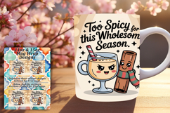 Chic 15oz Mug Wrap Png Template , Kawaii Food Product Image 1