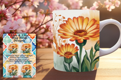 Gift 11oz Mug Wrap Png Artwork , Flowers Product Image 1
