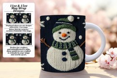 Classic 11oz Mug Wrap Png Design , Snowman Product Image 1