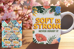 Sleek 11oz Mug Wrap Png Artwork , Flower Quote Product Image 1