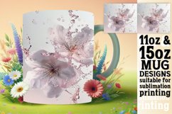 Oceanic Blooms: Sublimation Art Mug Wrap 11oz 15oz Product Image 1