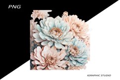 Rose Gold and Teal Chrysanthemum PNG Product Image 1
