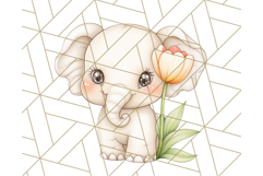 Cute Animals with Tulips PNG, Spring Flower Clipart Download Product Image 2