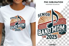Senior Band Mom 2025 PNG, Retro Marching Band Mom Design Product Image 1