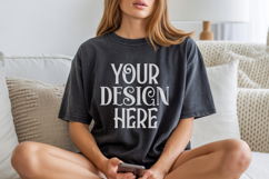 Black Comfort Colors 1717 T-shirt Mockups,1717 Mockups Product Image 1