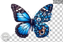 Floral Butterfly Sublimation - Clipart PNG Design Product Image 1