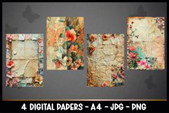 4 Vintage Digital Papers I Junk Journal Page Product Image 2