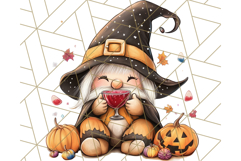 Spooky Cute Halloween Gnome PNG Clipart, Witch Ghost Bat Product Image 2