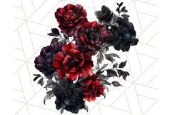 Gothic Floral PNG, Dark Aesthetic Flowers Clipart Print Product Image 2