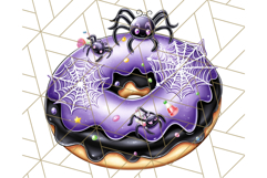 Halloween Donut Clipart PNG, Cute Spooky Doughnut Art Product Image 2