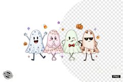 Cartoonish Halloween Ghosts PNG Product Image 1