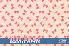 American 4th of July Patriotic Coquette Bow Seamless Pattern Product Image 1