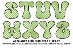 Polka Dots Alphabet Letters &amp; Numbers Clipart PNG 300DPI Product Image 4