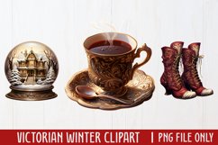 Victorian Winter Clipart Sublimation, Victorian Sublimation Product Image 1