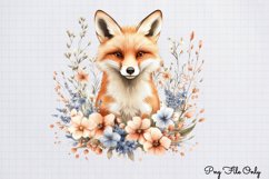 Watercolor Spring Floral Animal Clipart PNG Product Image 1