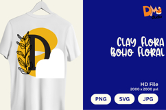 Clay Flora Boho Floral Monogram Product Image 1