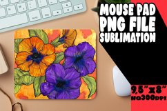 Colorful Flowers Mouse Pad Sublimation PNG Product Image 1