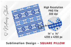 2 Cozy Christmas Knitted Designs - Sublimation Square Pillow Product Image 6